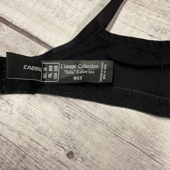 Le Mystere Bra Tisha Womens 32B Black Underwire T-Shirt L’ Image #955 NEW - Picture 7 of 10